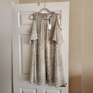 Calvin Klein Leopard Print Cold Shoulder Dress